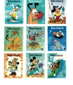 Turks- und Caicosinseln - 1979 - WD Wassersport - 9er Set - postfrisch (Scott#399-407) - Bild 1 von 1