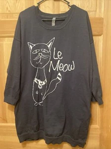 Melissa McCarthy Seven7 Cat Sweater Womens 2X Gray Le Meow Long Sleeve Pockets - Picture 1 of 6