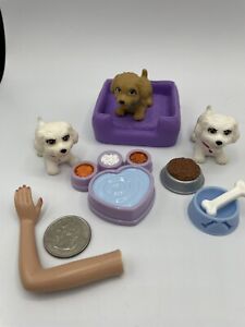 Barbie Dollhouse DIORAMA Accessory PET DOG PUPPY WOOF RETRIEVER BOWL FOOD BED