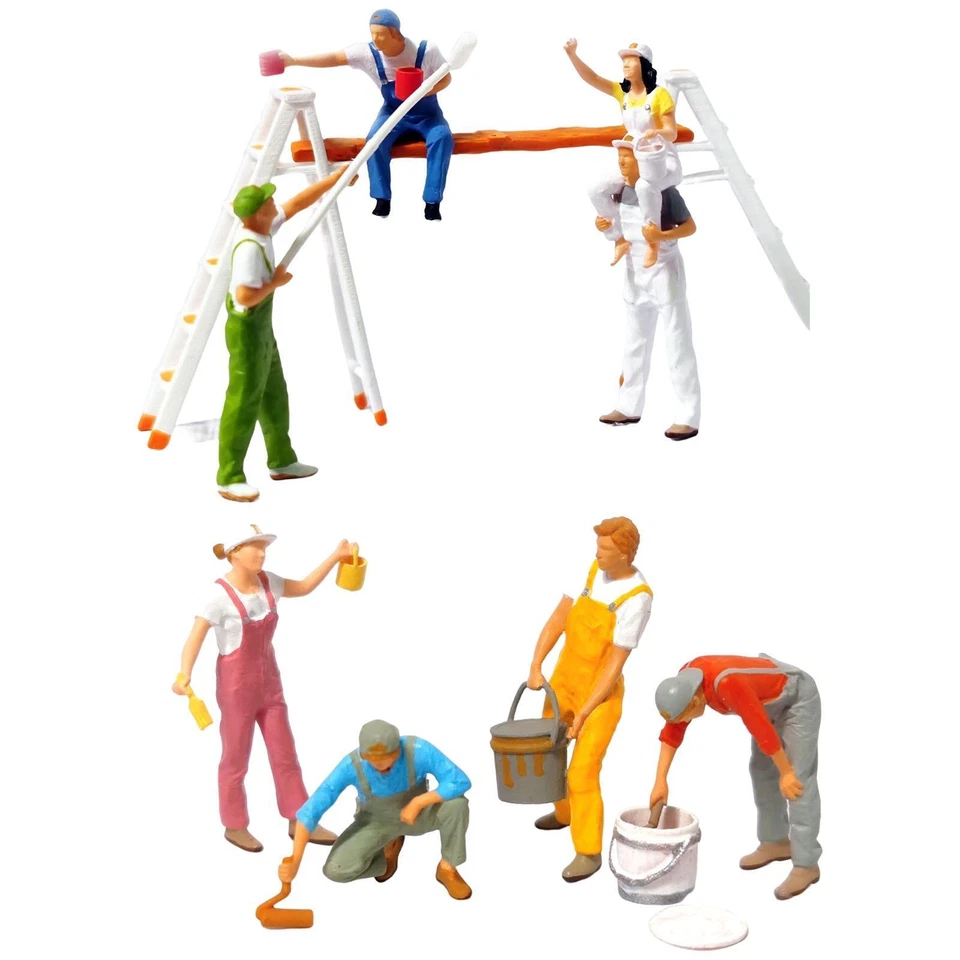 1:87 Figura Pittore Bambola in resina per il layout del modello di - Immagine 1 di 1