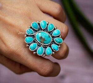 925 Sterling Silver Ring Turquoise Ring Statement Ring Turquoise Jewelry B304
