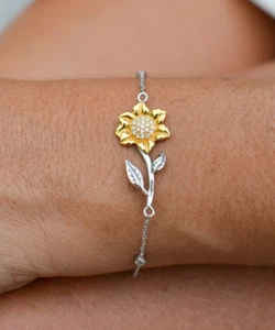 To My Wife Sunflower Bracelet,Jewelry Gift For Her, Wife,Girlfriend,Wife,BFF - Picture 1 of 8