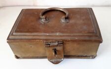 Vintage Old Rare Heavy Brass Handcrafted Unique 2 Compartment Jewellery Box