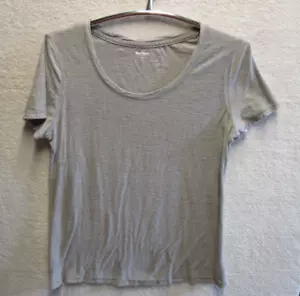 Top donna Ruff Hewn taglia grande marrone manica corta t-shirt cotone scollo a scoop π - Foto 1 di 5