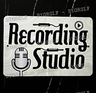 Metal Sign RECORDING STUDIO sound mixing audio engineer music control room mic - Image 1 of 3