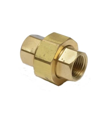 1/2 Npt Female 3 Piece Union Coupling Brass Pipe Fitting Air Water Oil Gas 104-D - Image 1 of 4