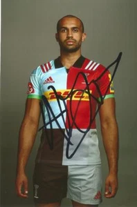 HARLEQUINS RUGBY UNION: AARON MORRIS SIGNED 6x4 PORTRAIT PHOTO+COA - Picture 1 of 1