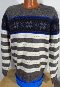 Scotch & Soda Herren Large (passt schlanker) geometrischer Winter Wollmischung Pullover! - Bild 1 von 16