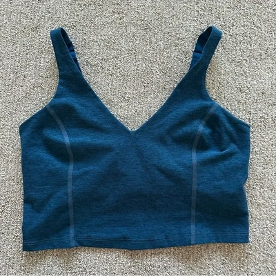 Sujetador sin mangas Beyond Yoga Spacedye cuello en V palangre azul medio correas ajustables Foto 1 de 4