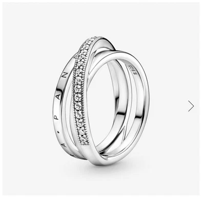 Pandora Crossover Pavé Triple Band Ring - New in box - Image 1 of 4