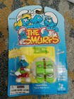 Vintage Smurf Schleich Pvc  Ski Smurf Posable Figure In Package #13000