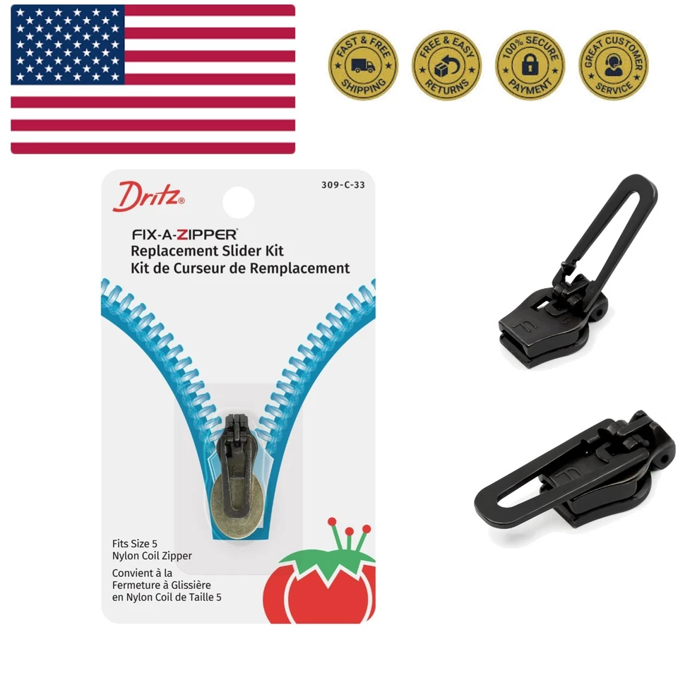 Dritz Fix-a-zipper for Coil Zippers Gunmetal 072879294736
