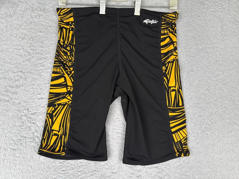 Traje de baño Dolfin Swim Jammers para hombre mediano negro amarillo gráfico de competición Foto 1 de 4