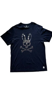 Psycho Bunny Shirt Mens XL Tall Graphic Bunny Skull Tee 1XLT Pima Cotton - Picture 1 of 5