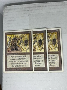 Vintage 1993 MTG Unlimited Edition Meekstone Card X 3 - MP - Picture 1 of 7