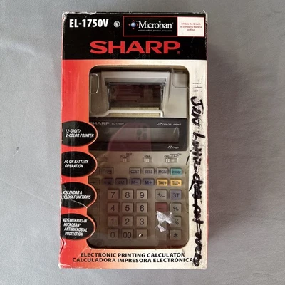 Sharp EL-1750V Electronic Printing Calculator -12 Digit/2 Color Dual Power NEW - Image 1 of 4