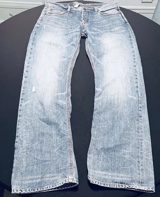 Jeans masculino vintage Zoo York 36x32 azul denim 5 bolsos botão mosca skate - Imagem 1 de 4