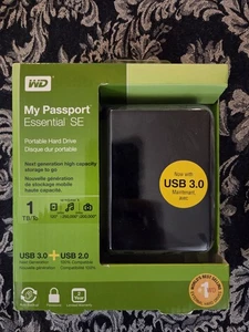 WD My Passport Essential SE 1 TB USB 3.0 Portable External Hard Drive Black... - Picture 1 of 4