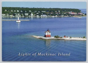 Luz de paso postal Round Island Lighthouse Mackinac Island Michigan - Imagen 1 de 2