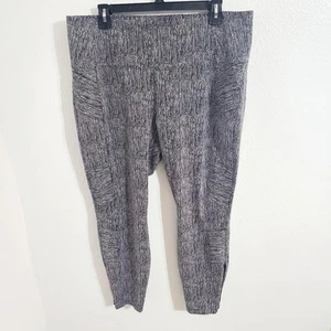 Athleta schwarz & weiß strukturierte Moto Tight Ankle Leggings, Größe 1X - Bild 1 von 12