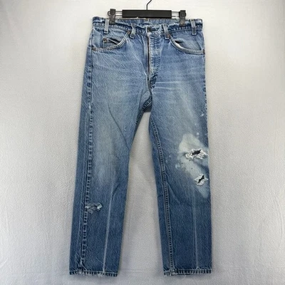 Vintage Levis Jeans mens 33x30 Fits 32x28 Blue 505 Orange Tab Distressed 90s USA - Image 1 of 4