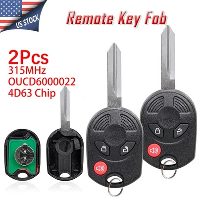 2 For 2008 2009 2010 2011 2012 Ford Fusion Focus Escape Remote Key Fob 164-R7040 - Image 1 of 4