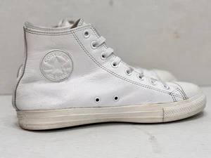 Converse Unisex Leather Chuck Taylor All Star Hi-Top Sneakers White Sz M8 W 10 - Picture 1 of 7