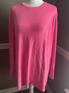 NWT LANE BRYANT Size 18/20 Womens Pink Cotton Blend Long Sleeve Tunic Top - Picture 1 of 4