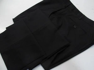 ZANELLA Loro Piana "Parker" jet black flat front wool dress pants 36/31.5 V48 - Picture 1 of 7