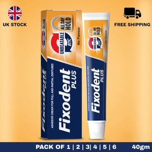 Fixodent Plus Unbeatable Bite Dual Power Hold Denture Adhesive Cream 40g - Picture 1 of 12