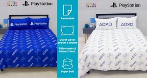 NEW Official PlayStation Reversible Double Duvet Cover Set - Cover + Pillowcases - Picture 1 of 7