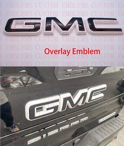 Rear GMC Black White Emblem Overlay 2019-2022 Sierra 1500 2500HD 3500HD - Bild 1 von 8