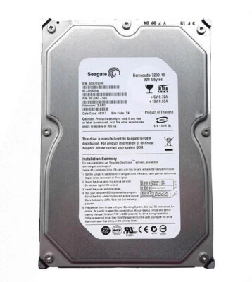 Seagate Barracuda 320GB 7200RPM IDE 3.5" (ST3320620A) HDD Hard Drive for PC - Image 1 of 3