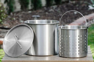 Pentola 32 quarti con cesto colino acciaio inox 304 per uso alimentare commerciale - Foto 1 di 3
