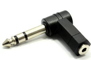 90 Grados Ángulo Recto 3.5MM Jack Estéreo Conector A 6.35MM Conector Adaptador - Imagen 1 de 1