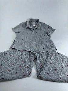VTG Sag Harbor Sport Women's Sz L/ 14 Stripes Stars Outfit Top Capri Pant Summer - Picture 1 of 14