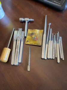 Craftsman Prick Center Pin Taper Punch & Extra Long Set USA - 15 pcs Chisel - Picture 1 of 6