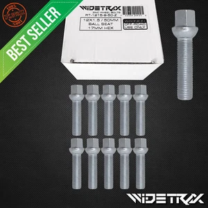 10pc 12x1.5 Wheel Lug Bolts Studs 17mm Hex Ball 50mm Shank For Mercedes Audi VW - Picture 1 of 4
