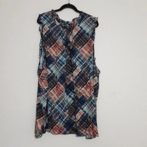 Blusa Tórrida Túnica Top Mujeres 6x Cuadros Festival Rodeo Informal Vacaciones Boho Y2k - Imagen 1 de 8