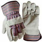 Leather-Palm Work Gloves, Suede Cowhide, Men's L -9223-26