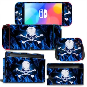 Totenkopf Skull Skin Aufkleber Stickers + Schutzfolie Für Nintendo Switch OLED - Picture 1 of 2