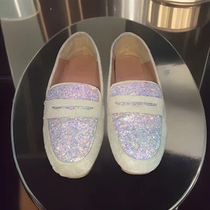 Cape Fashion Women’s Shoes. Loafers Flats. Taupe with Rhinestones. Size 11 New - Picture 1 of 6