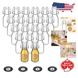 Set of 20 Decorative Airtight Glass Bottles with Sealed Lids for Homemade Gifts - Picture 1 of 8