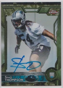 SHAQ THOMPSON 2015 TOPPS CHROME CAMO REFRACTOR AUTOGRAPH ROOKIE RC /99 PANTHERS - Picture 1 of 1