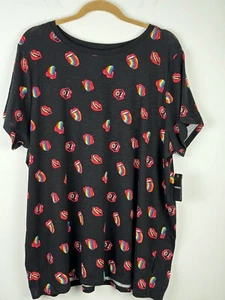 Torrid Classic Fit Short Sleeve Graphic Lip Print T-Shirt Size 3x22/24 Black NWT - Picture 1 of 8