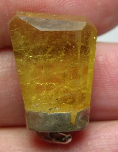 #9 Natural 19.55ct Raw Rough Heliodor Beryl Crystal Stick Pendant 3.85g 19.00mm - Picture 1 of 6
