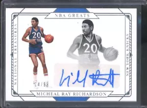 2020-21 Panini National Treasures MICHAEL RAY RICHARDSON NBA Greats Auto /99 HOF - Picture 1 of 2