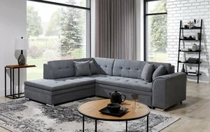 Ecksofa Plavio mit Schlaffunktion Schlafsofa Gewebe Modern L-Form Links 23 - Bild 1 von 39