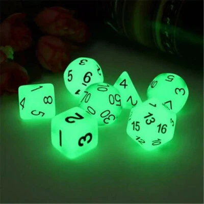 7PCS/Set Poly Dice Acrylic Luminous Dice For D&D RPG DND Polyhedral Table Games - Image 1 of 4