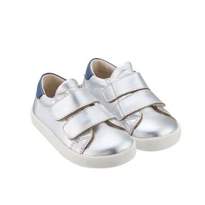 Old Soles Baby Toddy Leather Sneakers in Silver / Jean - Picture 1 of 7